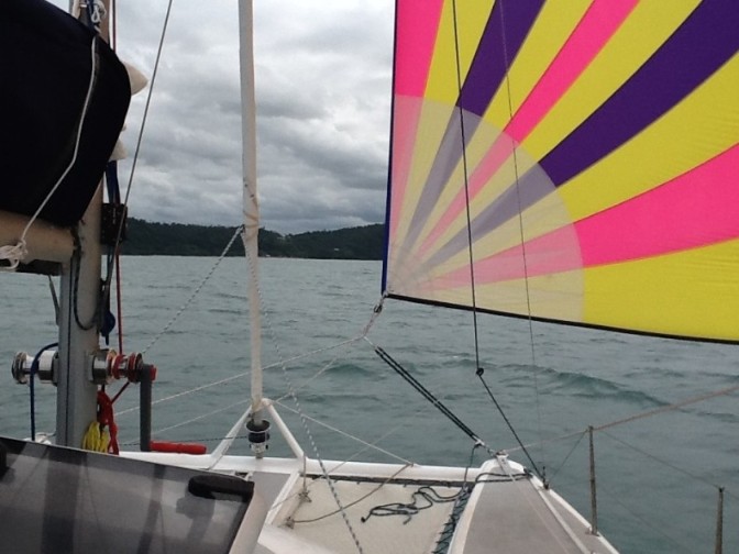 Spinnaker on a broad reach